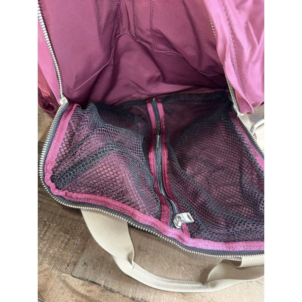 Jack Spade Mens Pilot Nylon Lift Pack Maroon Leather Weekend